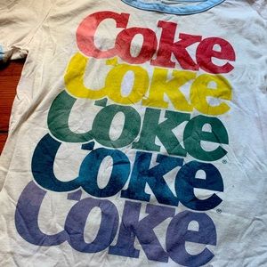 Cute Vintage Style Rainbow Coke Graphic Tee